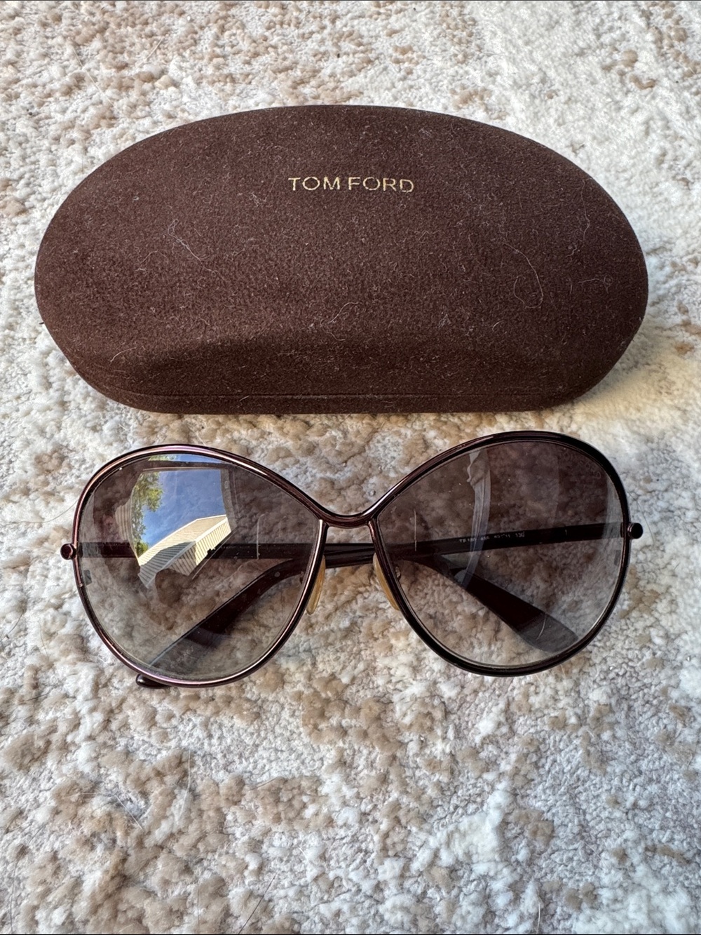Tom Ford Women's Oversized Brown Gradient Frame Sunglasses